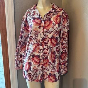 Chico's Modern Dash Floral Ginger Rose" pleated size 2 (12)